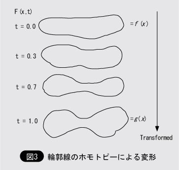 輪郭線のホモトピーによる変形