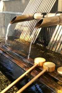 御香宮神社の境内に湧く御香水