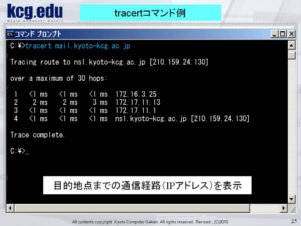 tracert コマンドの例