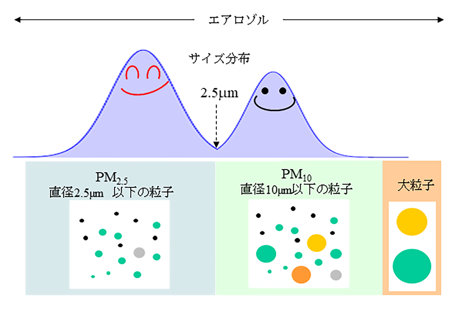 図9.サイズによるエアロゾル分類